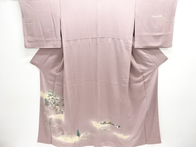 時代人物風景模様一つ紋単衣訪問着